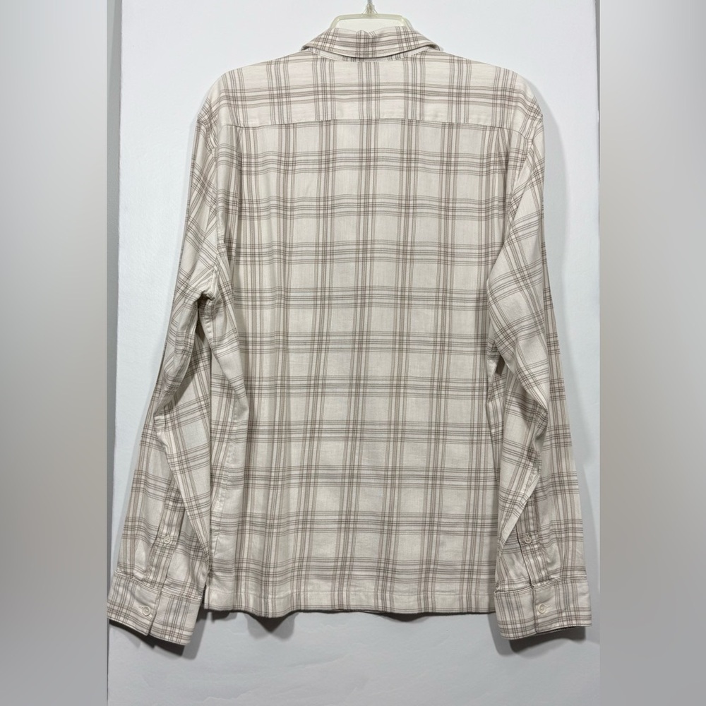 Vince Men's Beige Plaid Shirt Size XL - Picture 15 of 15